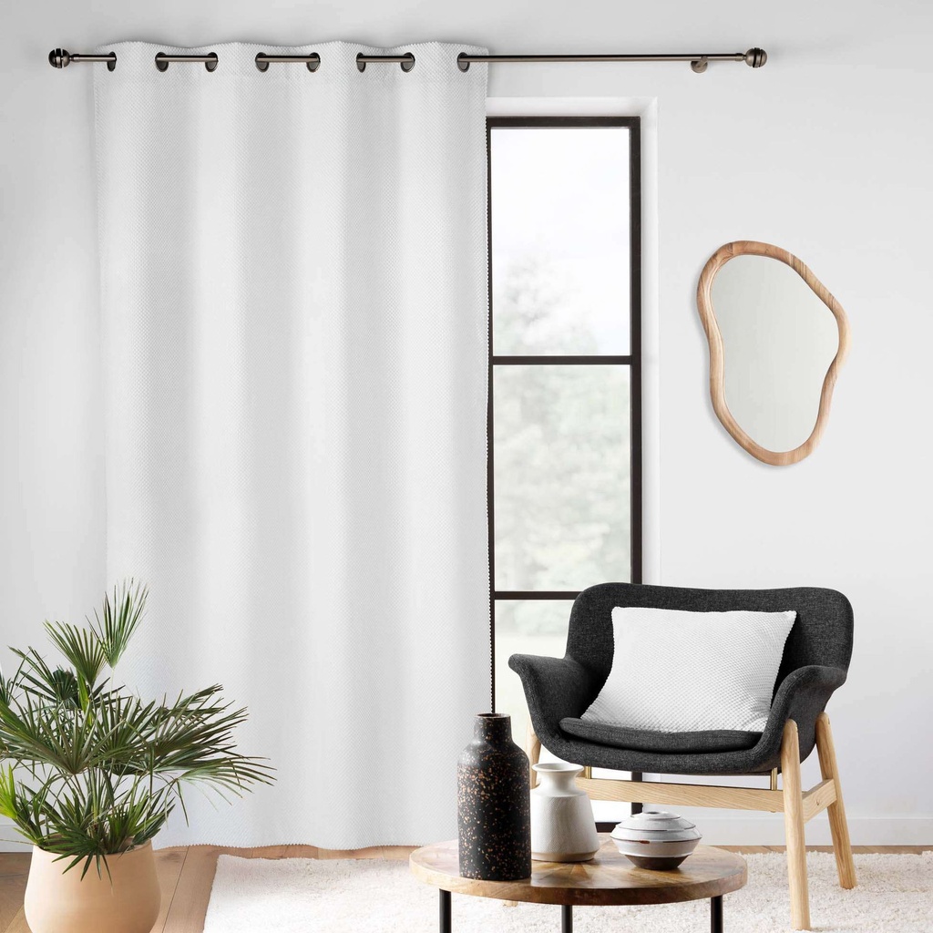 Coussin dehoussable compresse 45 x 45 cm velours relief java blanc