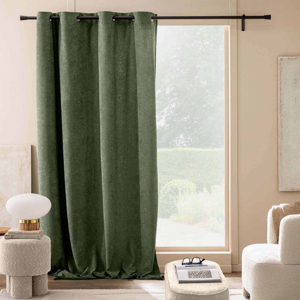 Rideau a oeillets 140 x 260 cm bouclette unie winona cedre