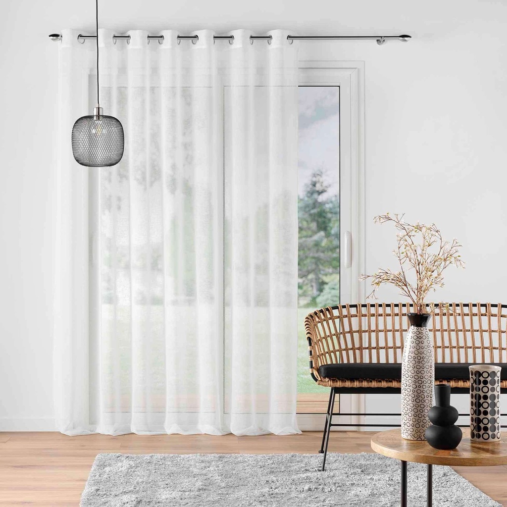 Panneau a oeillets 240 x 240 cm voile tisse carlin naturel