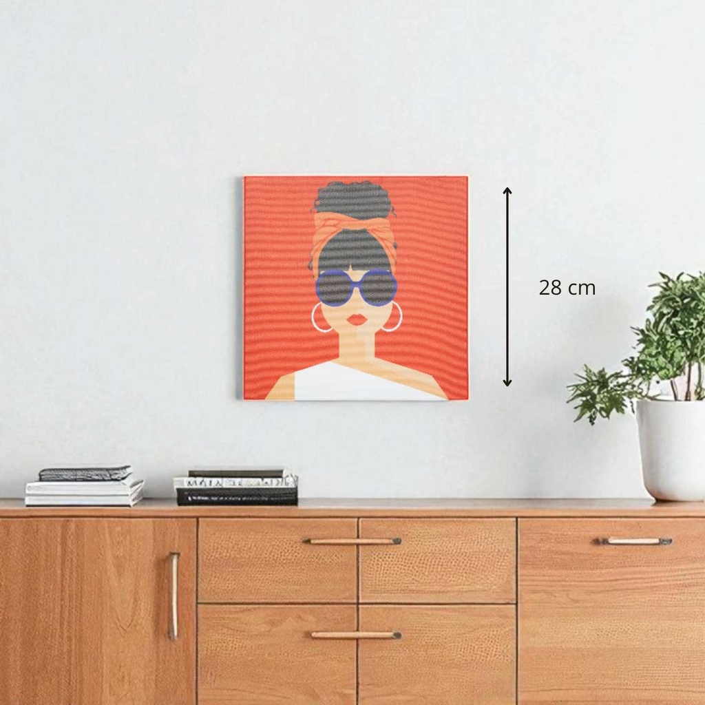 Toile imp pop natty 28x28 rouge