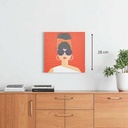 Toile imp pop natty 28x28 rouge