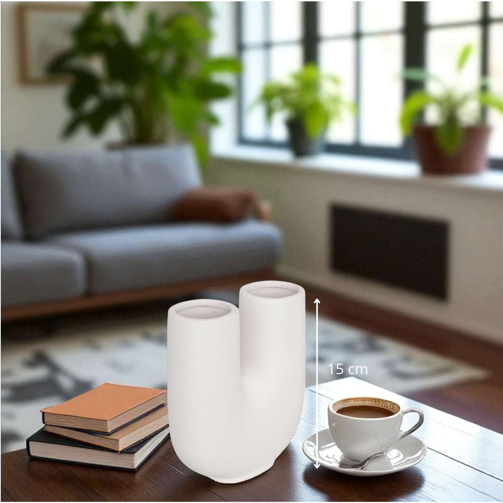 Vase crmq orga ziva h15 U blanc