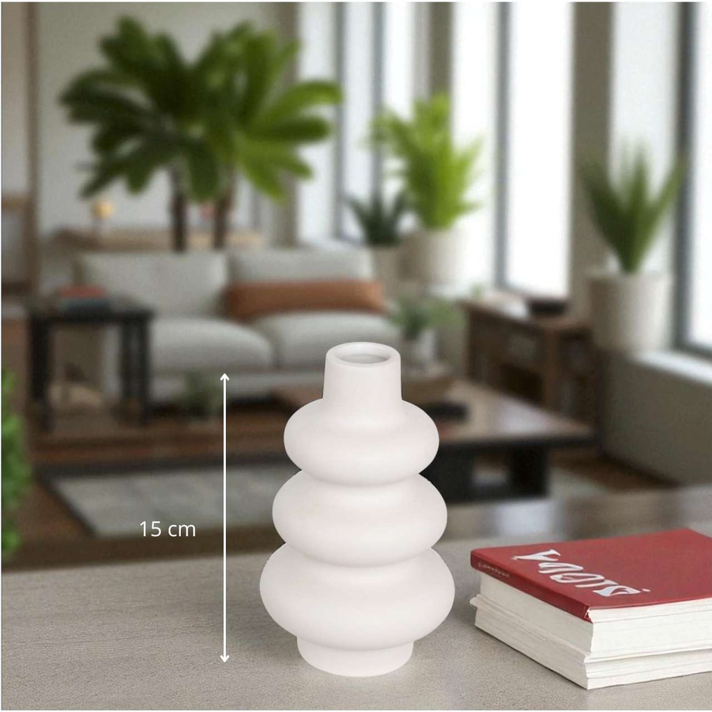 Vase crmq orga ziva h15 vague blanc