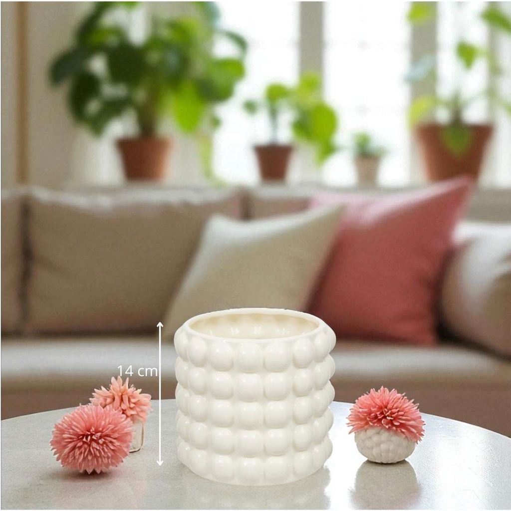 Cachepot crmq sky d16h14 blanc