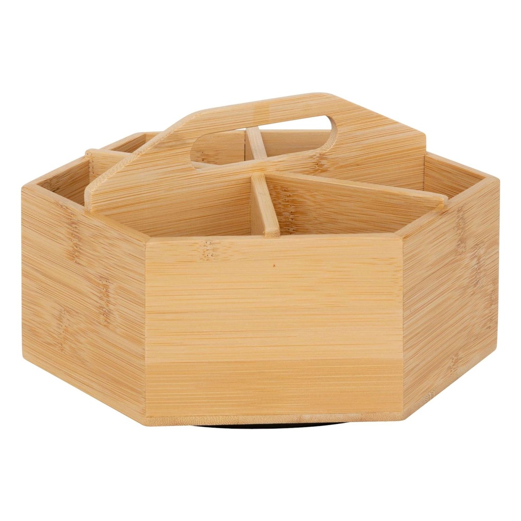 Organiseur à thé rotatif en bambou  