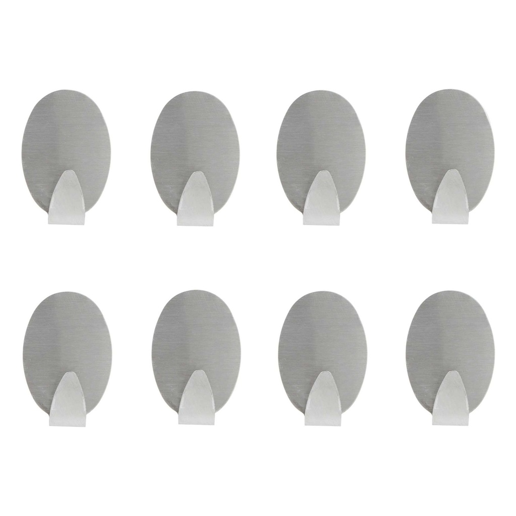 Lot de 8 crochets métal STIKY gris  