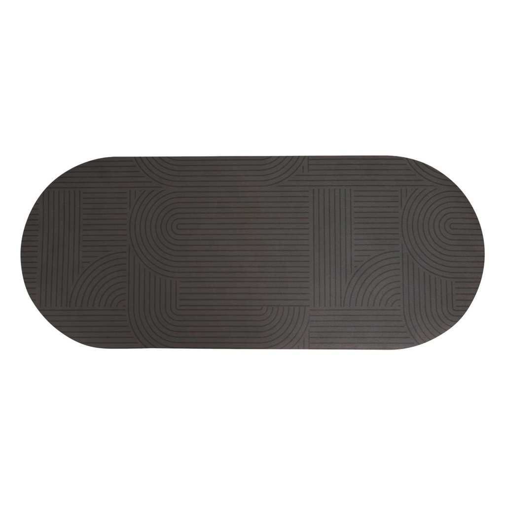 Tapis diatomée 50x120 rond arche noir  