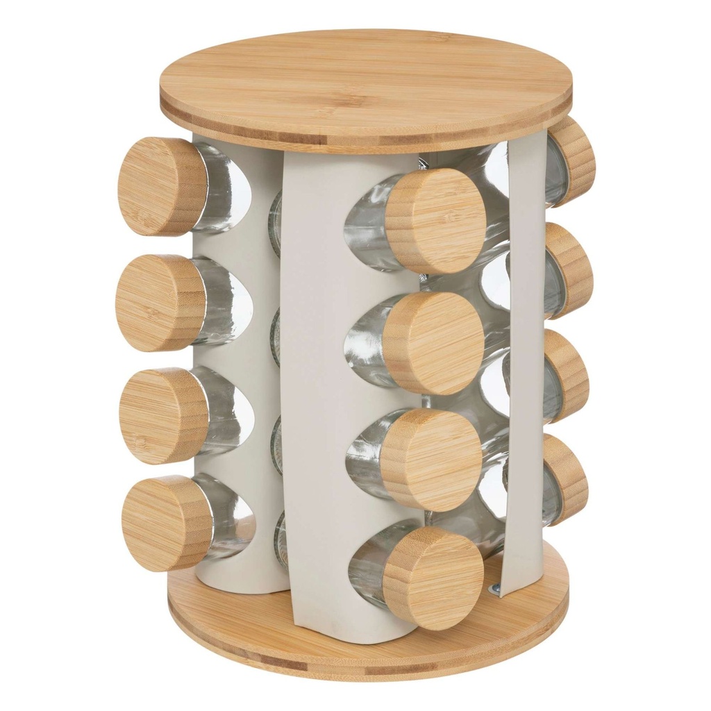 Rack epices x16 metal/bambou sensia argile