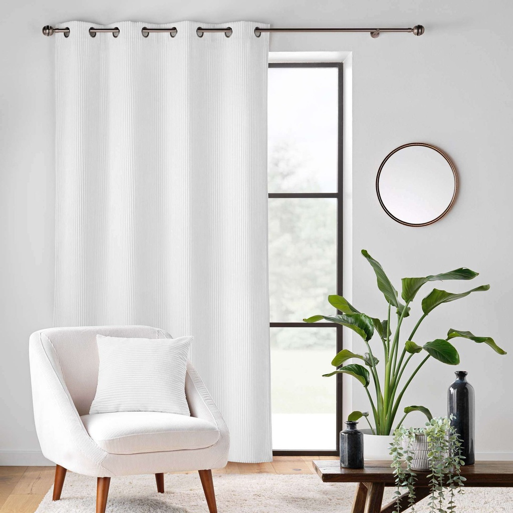 Rideau a oeillets 140 x 260 cm velours relief nils blanc