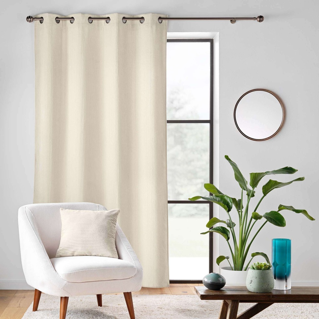 Rideau a oeillets 140 x 260 cm velours relief nils naturel