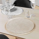 Set de table (0) 38 cm pvc+franges+fils metallises joalie or