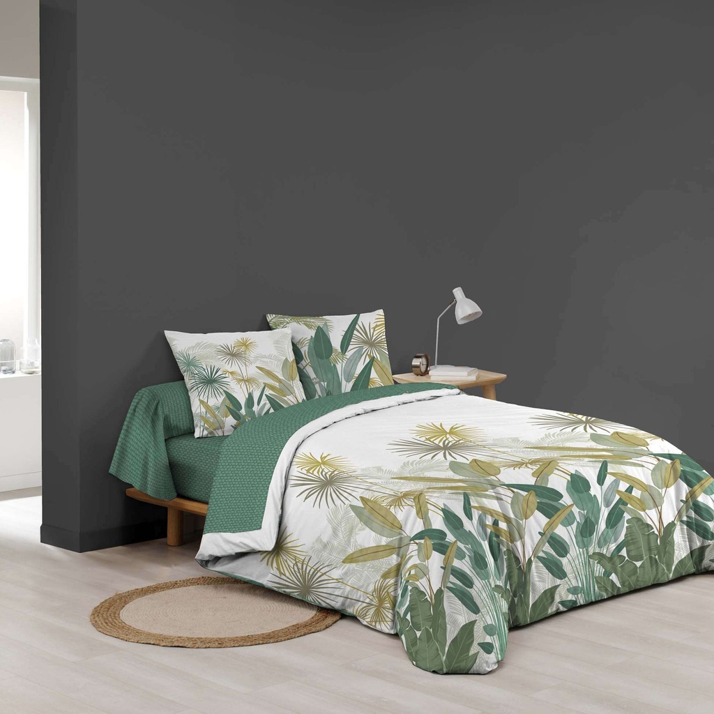 Parure couette 6 p. 260 x 240 cm imprime 42 fils allover otika