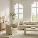 Fauteuil "Maxime" lin pivotant