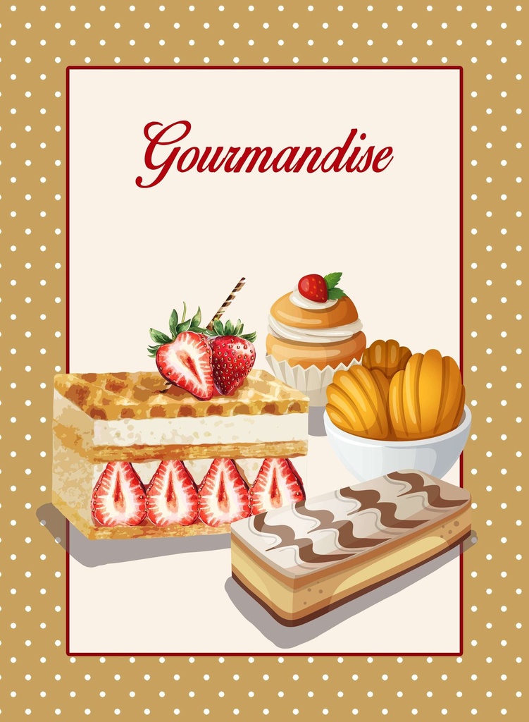 Torchon gateau multicolore 50x70