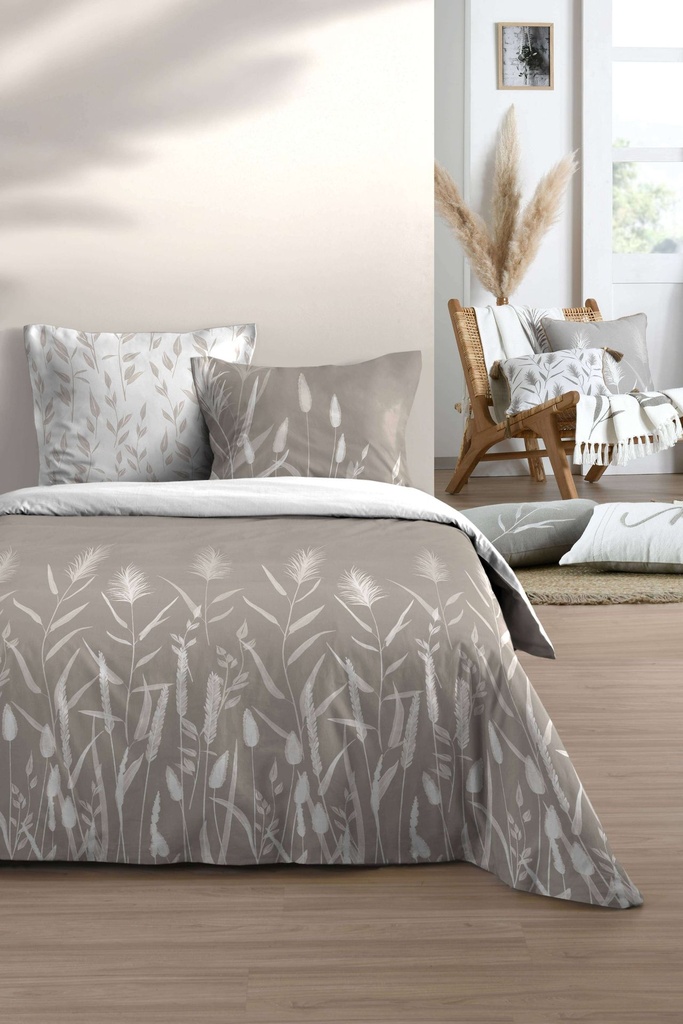 Parure housse de couette pampa naturel 260x240