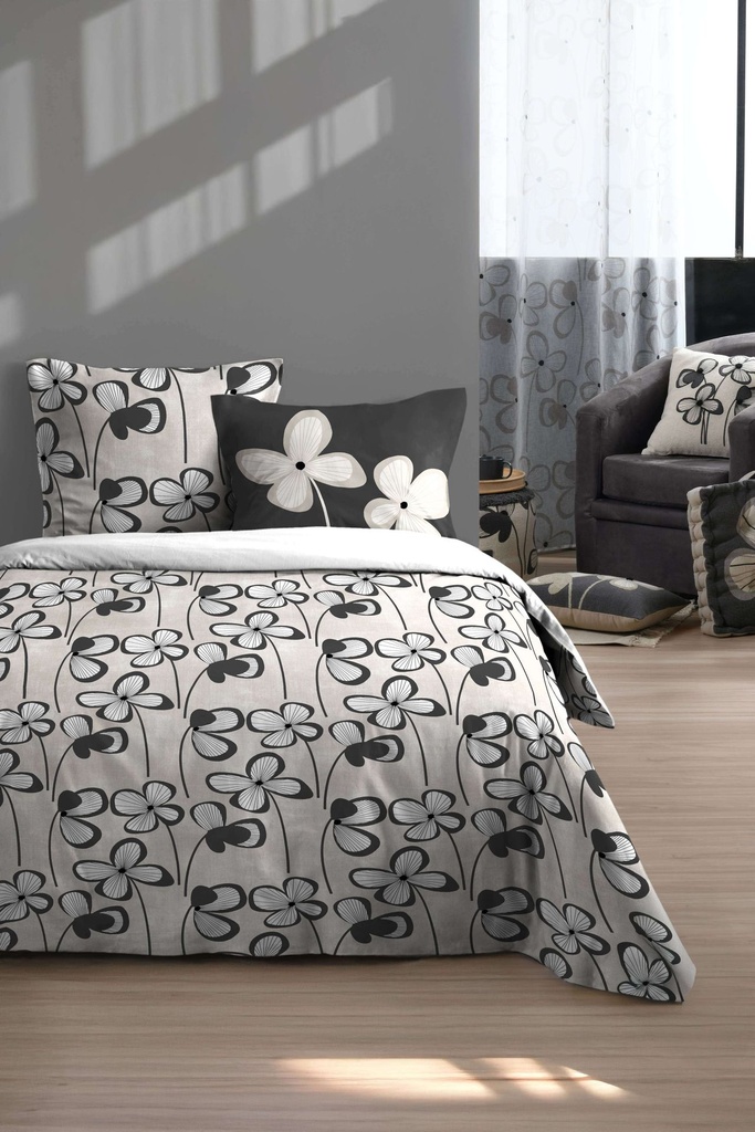 Parure housse de couette tilda gris 260x240