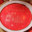 8 Assiettes "Joyeux Noël" Luxury Christmas Carton Rouge et Or Ø23cm