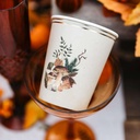 8 Gobelets Promenade d'Automne Carton Crème, Brun et Or 255ml