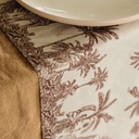 Chemin de Table Parfum d'Orient Tissu Beige et Chocolat 28cmx5m