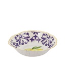 8 Bols Dolce Vita Citrons Carton Bleu Roi, Jaune, Blanc et Or Ø13,5cm