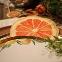 20 Serviettes Cocktail Agrume Papier Orange 24x24cm - 3 Plis