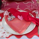 8 Assiettes "mOre amOr, per favOre" Lovely Time Carton Rouge et Or 22x24cm