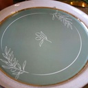 8 Assiettes Olive Oil Carton Vert de Gris et Or Ø23cm