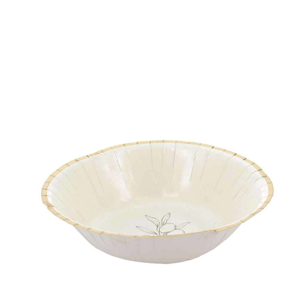 8 Bols Olive Oil Carton Crème et Or Ø13,5cm