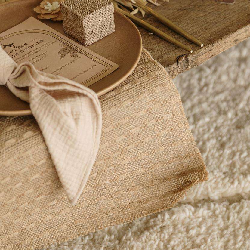 Chemin de Table Texturé Jute 28cmx3m