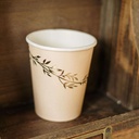 8 Gobelets Jolis Brins Carton Blush et Or 255ml