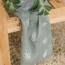 Chemin de Table Branches d'Olivier Mousseline Vert de Gris et Or 28cmx5m