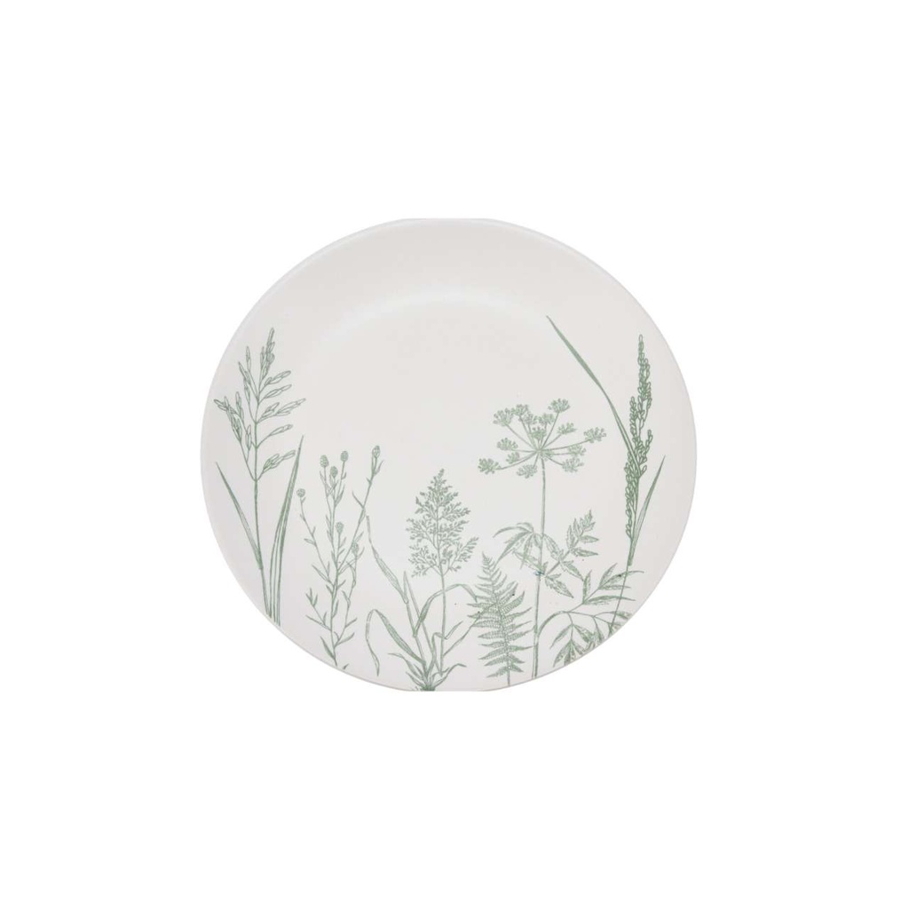 Assiette Ø19 cm grès vert