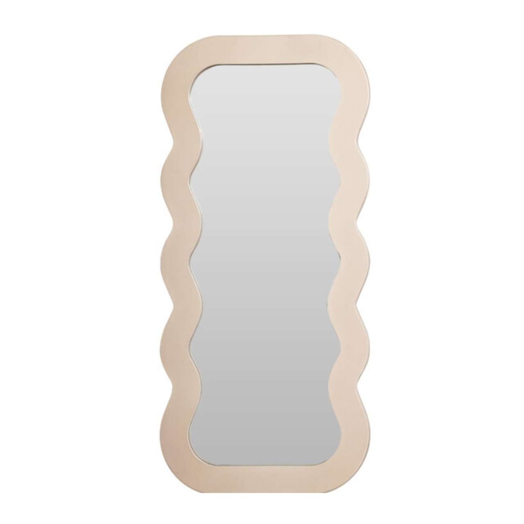 Miroir forme vague beige 37x80cm