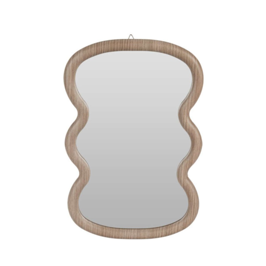 Miroir contour bois 40 cm modèle 3