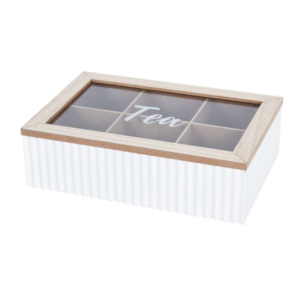 Boite à thé en bois blanche