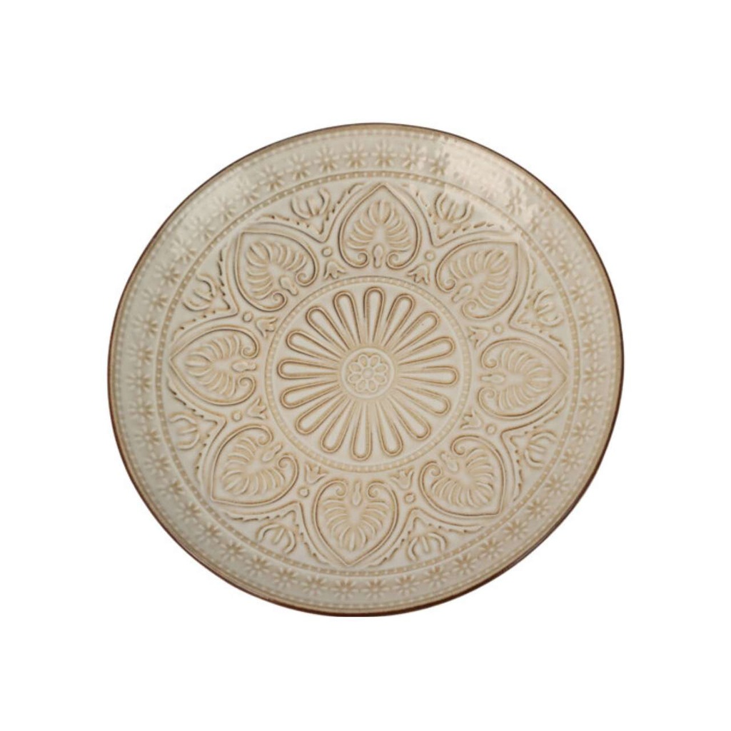 Assiette faience dia 265mm beige