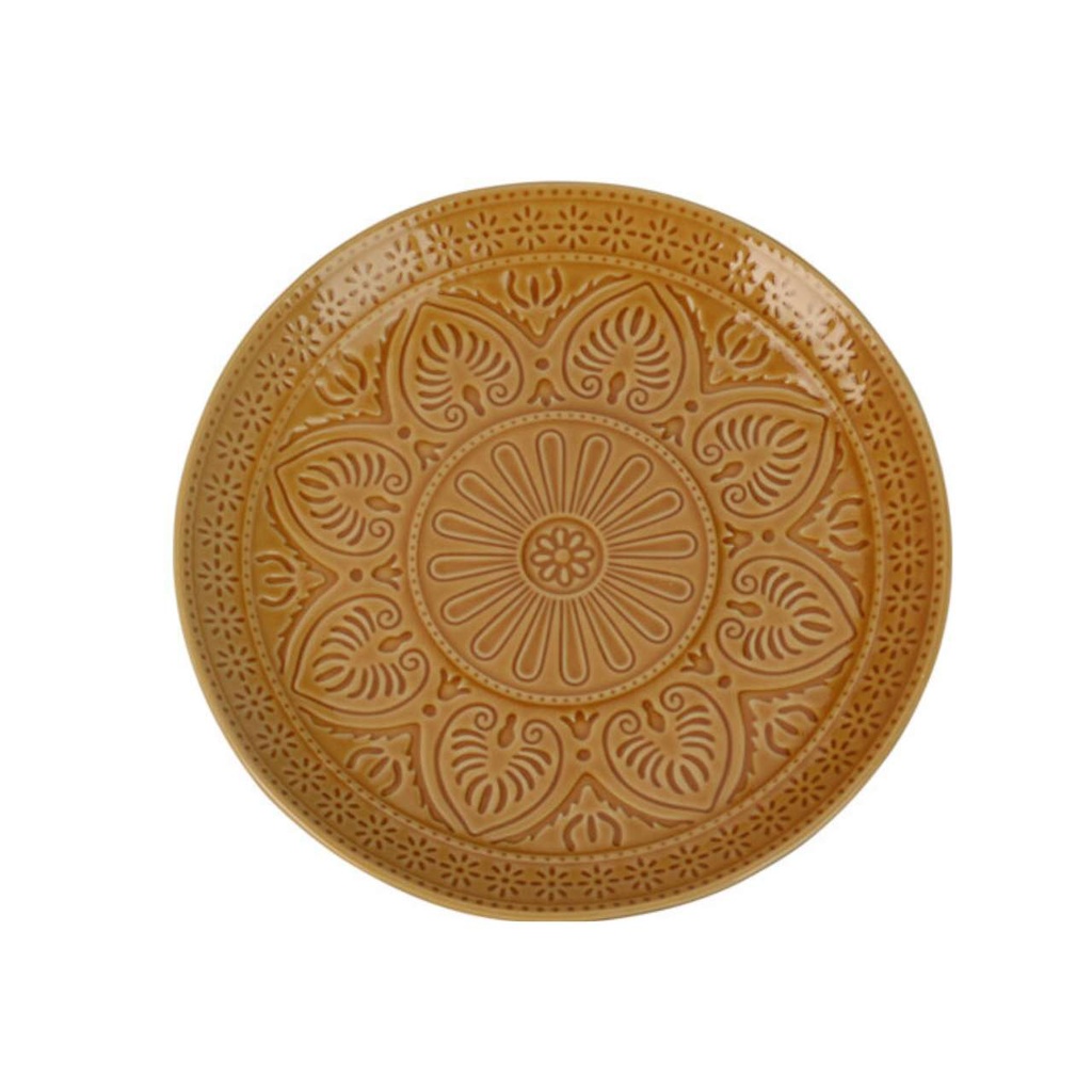 Assiette faience dia 265mm marron