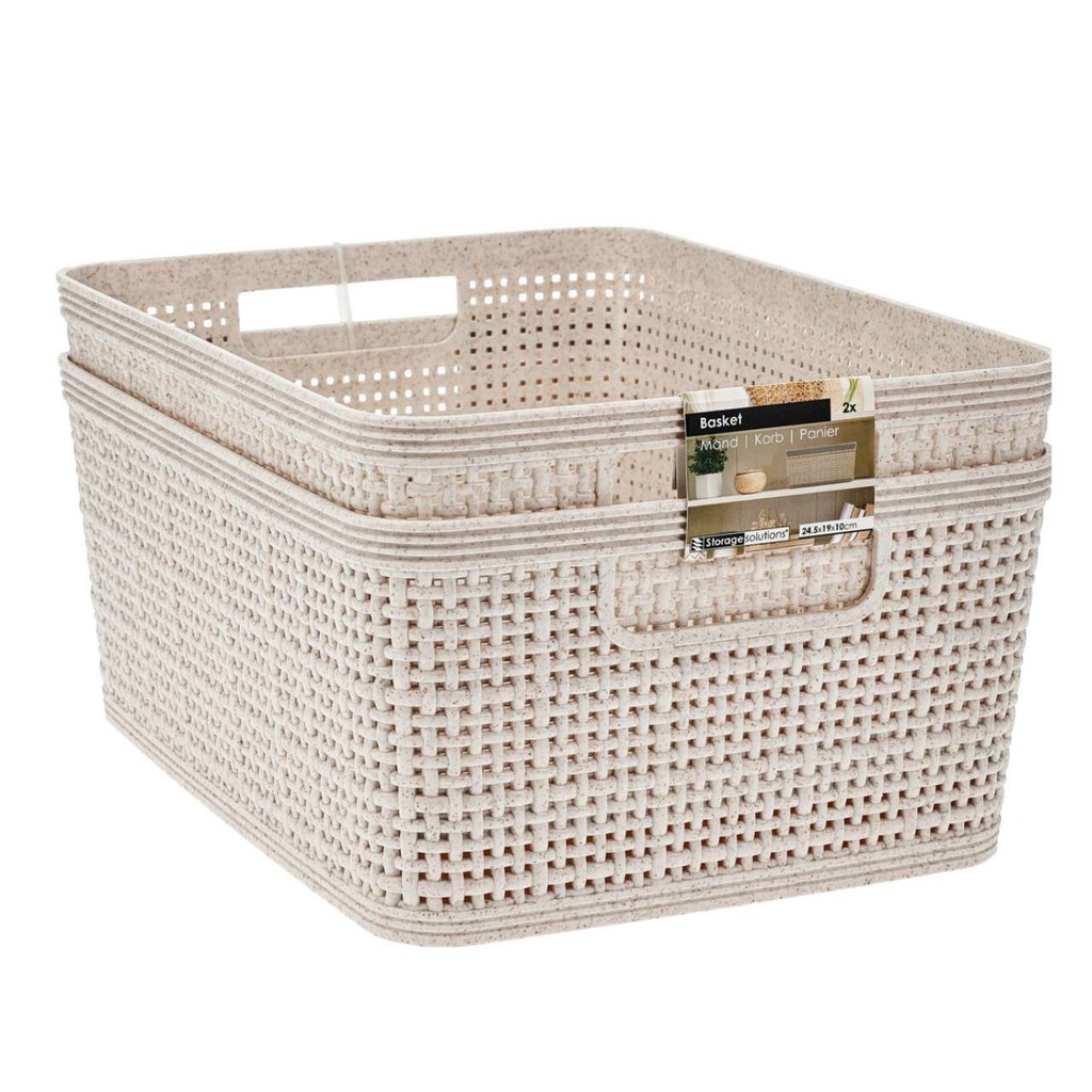 Panier pp s/2 24x19x10m beige