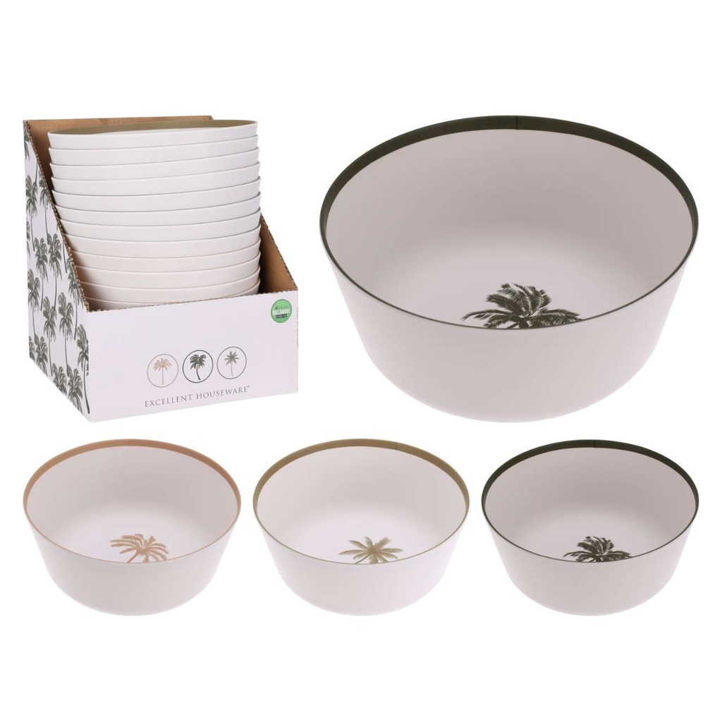 Saladier melamine 26x11cm 3ass