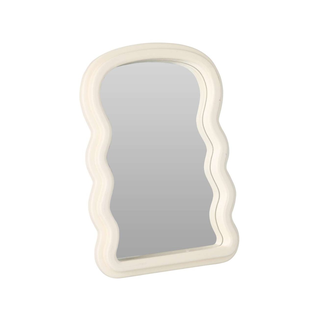 Miroir forme vague blanc 18x26cm 