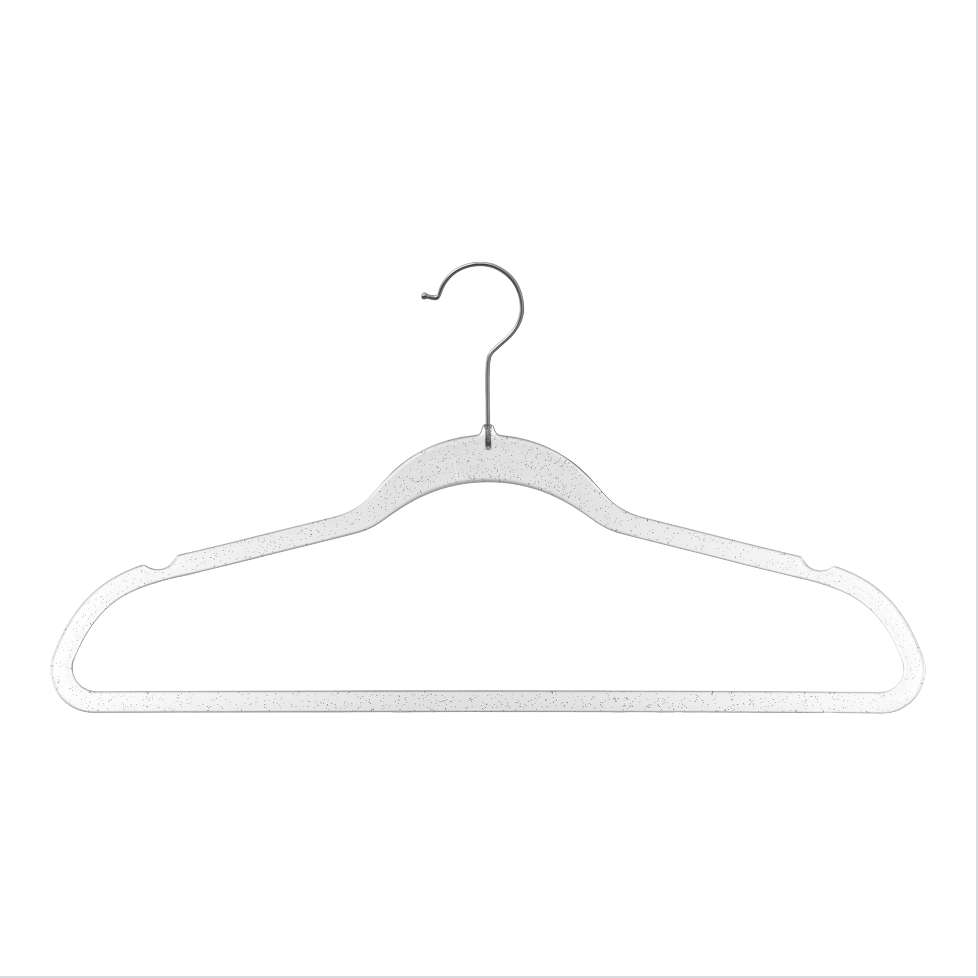 Cintres plastique paillettes x8 argent  