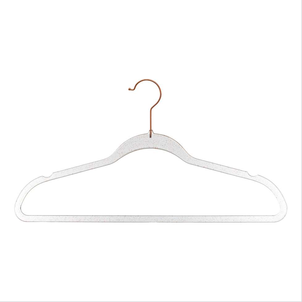 Cintres plastique paillettes x8 rose  