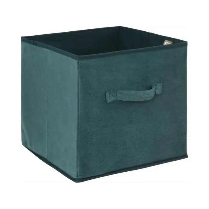 Boite rangement 31x31 velours bleu