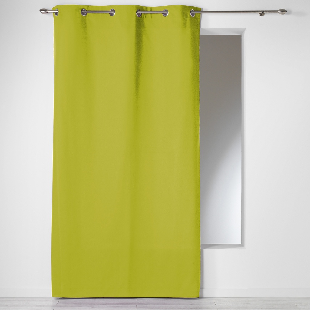 Rideau a oeillets 140 x 240 cm coton uni panama vert