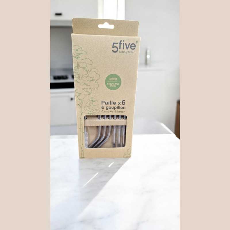 Pailles x6 + goupillon inox  