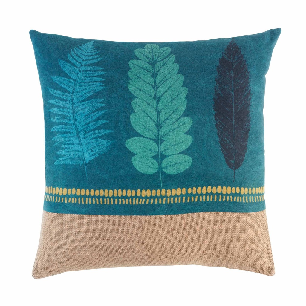 Coussin dehoussable compresse 45 x 45 cm suede imp+jute triplette des. place