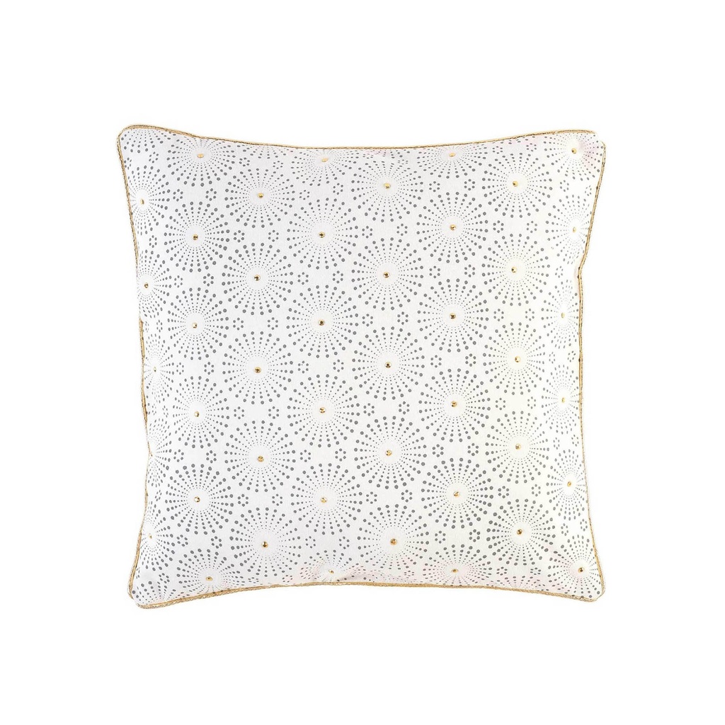 Coussin dehous compr passepoil 45 x 45 cm polyester imprime astre des. place