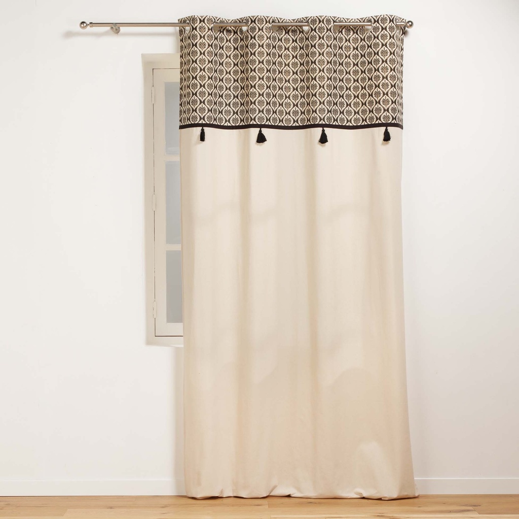 Rao 140 x 240 cm coton uni+top imp. met.+pompon esmina