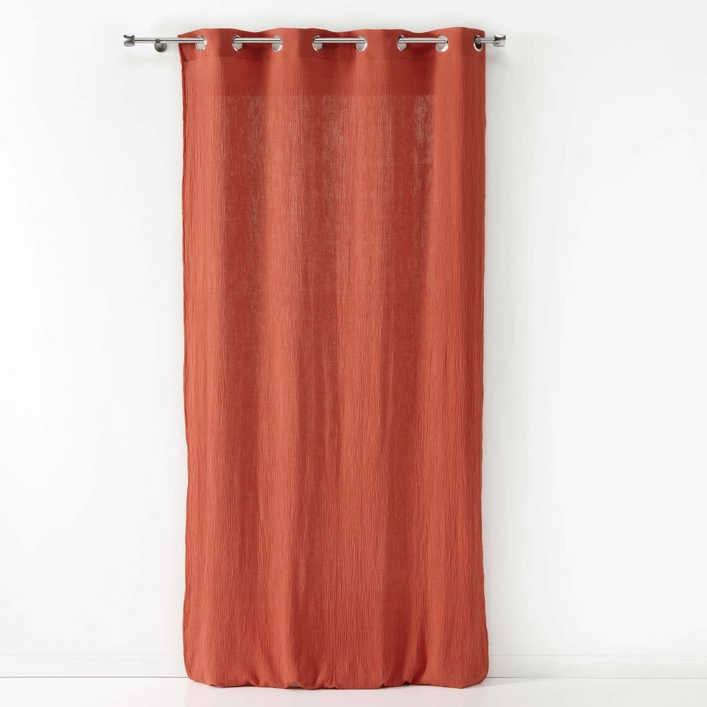 Rao 135 x 240 cm gaze de coton uni angelia terracotta