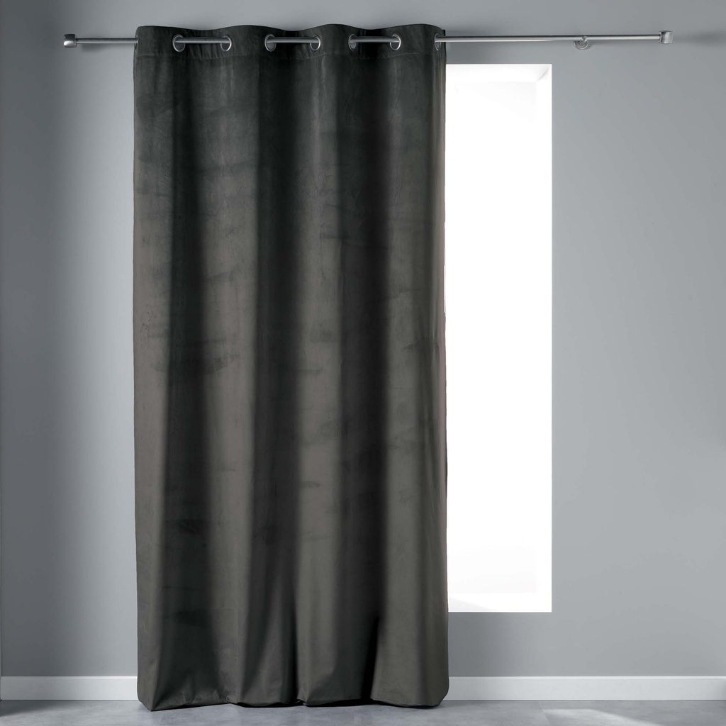 Rao 140 x 240 cm velours uni velvetine anthracite